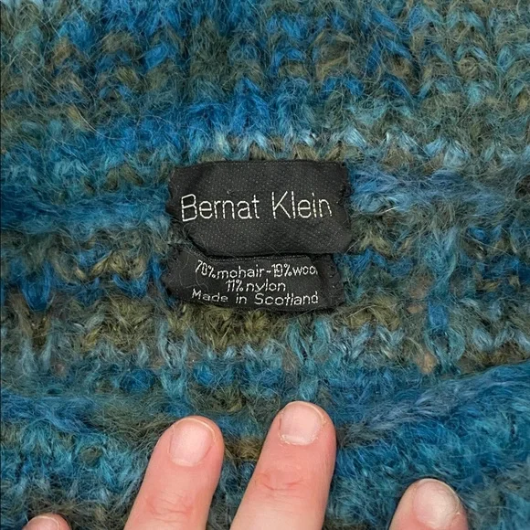 VINTAGE Bernat Klein mohair wool blend roll neck sweater M - Picture 3 of 4